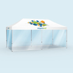 Tente pliante Select 3 x 6 m avec 4 cloisons pleines, transparentes