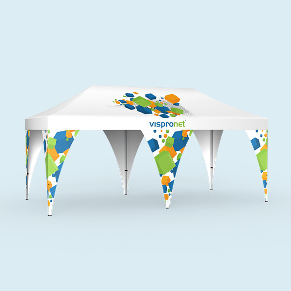 Pavillon 3 x 6 m avec cache-poteaux : un jeu de 4 + 2 individuels