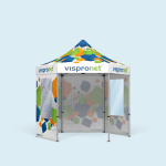 Tente pliable avec 2 cloisons pleines et 2 cloisons avec fenêtres