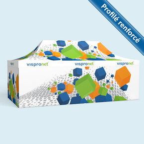 Tente pliable Premium 3 x 6 m, 4 cloisons, avec impression