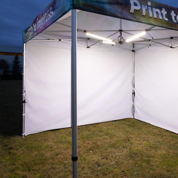 Kit d’éclairage LED universel sur tente pliante - éclairage de surface homogène vers le bas