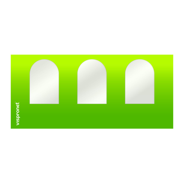 Cloison avec fenêtres cintrées, largeur 4,5 m, existe aussi en 3 m ou 6 m