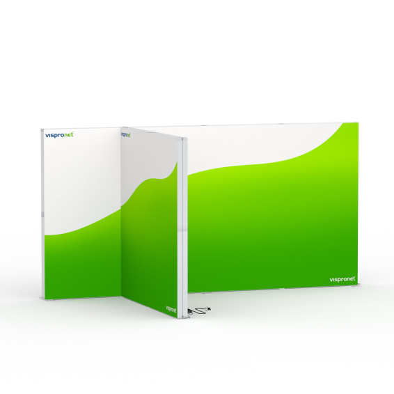 Lightbox flex -Eck-Modul, Systembreite: 400 cm x 200 cm