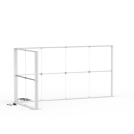 Module d'angle, largeur du système : 200 cm x 400 cm