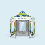 Tente pliable Select Hexagon 3 m, 5 cloisons avec fenêtres - imprimées