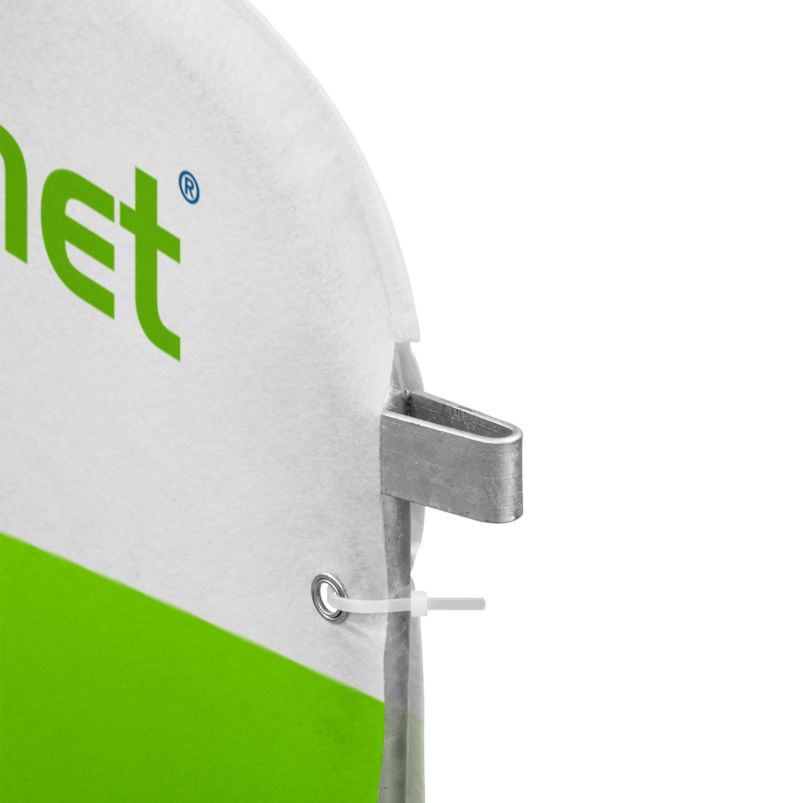 Non-tissé polyester, fixation latérale avec colliers sur barrière