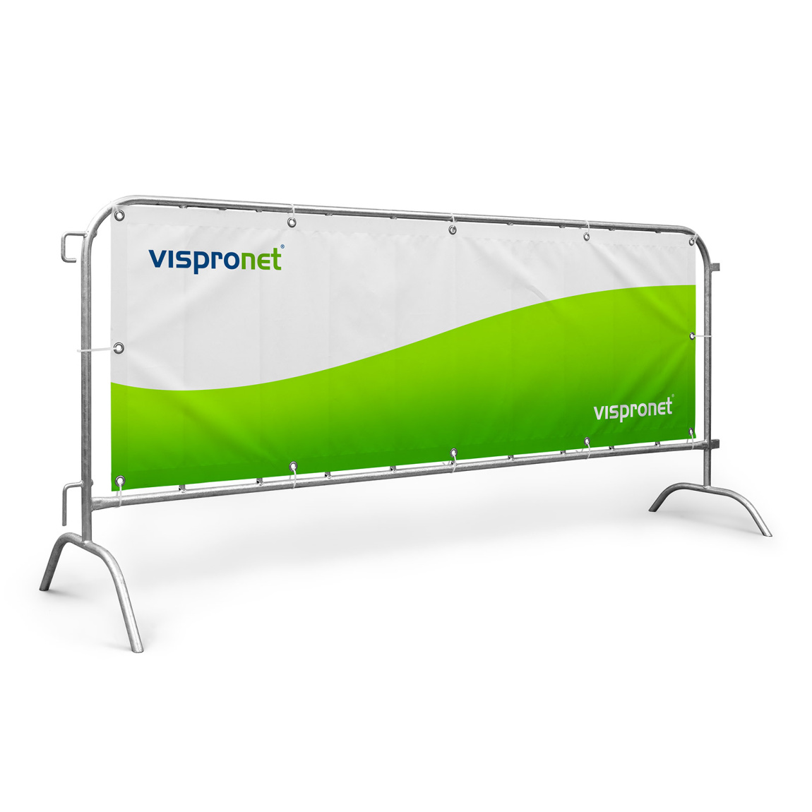 Absperrgitter mit Werbeplane