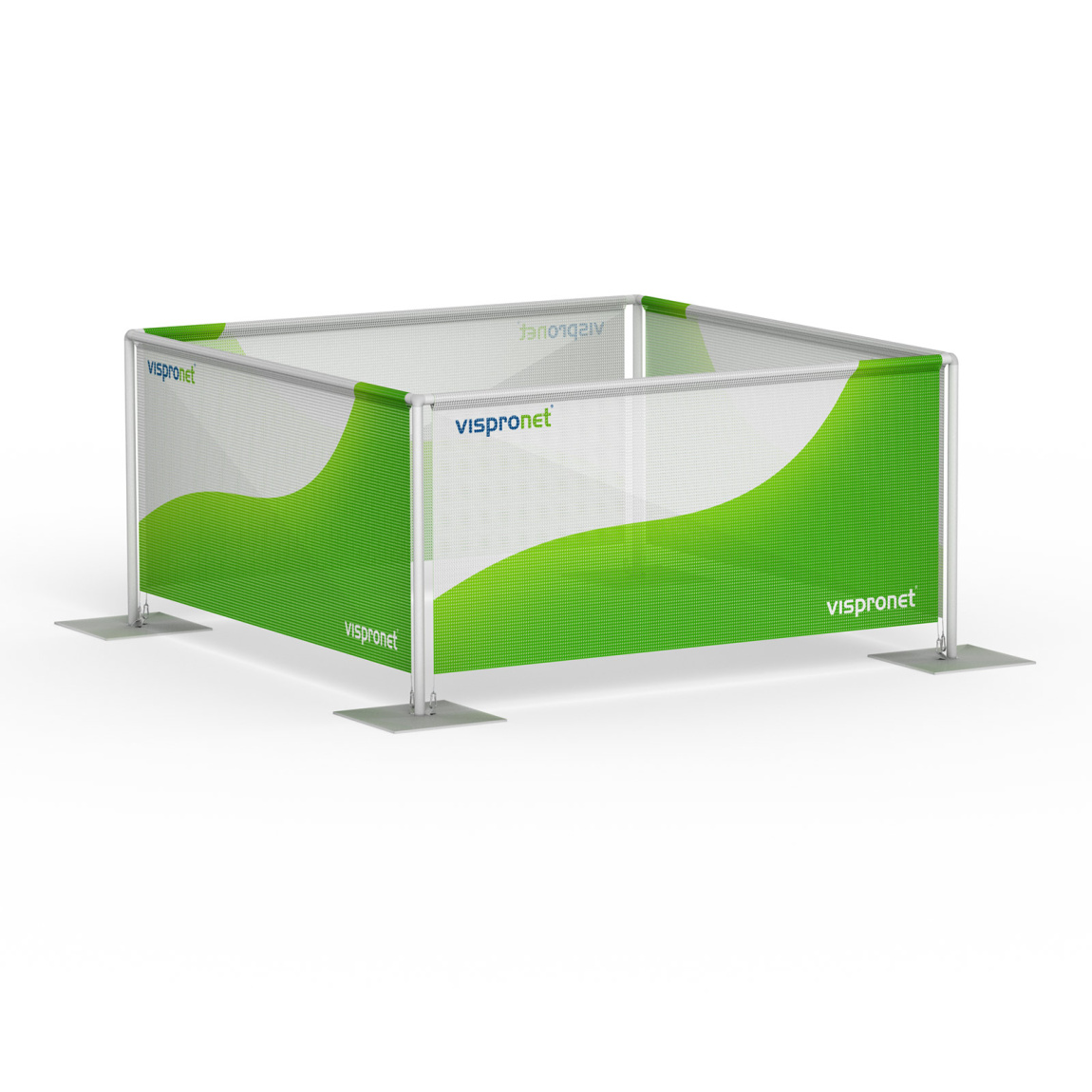 Système de séparation avec 4 champs, variante de positionnement carrée