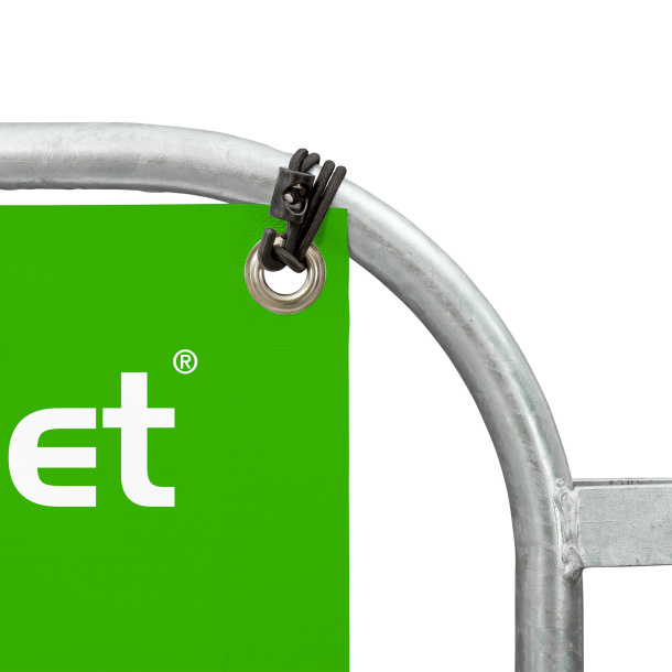 Bâche fixée avec sandow muni d'un crochet plastique 200 mm, noir