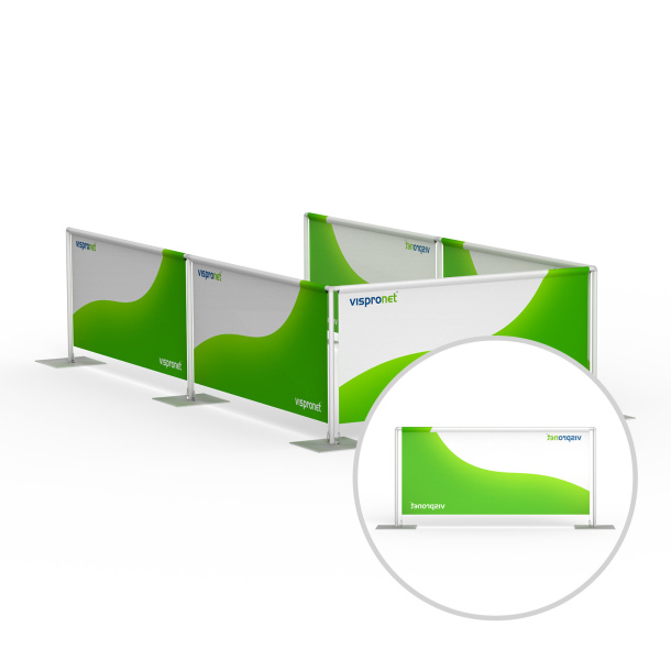 Système de barrière, imprimé sur un côté, face arrière