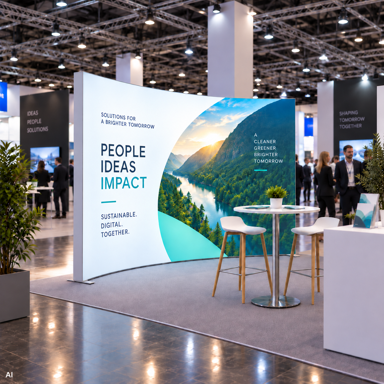 Mur d’exposition Lightbox curved – idéal pour votre salon professionnel