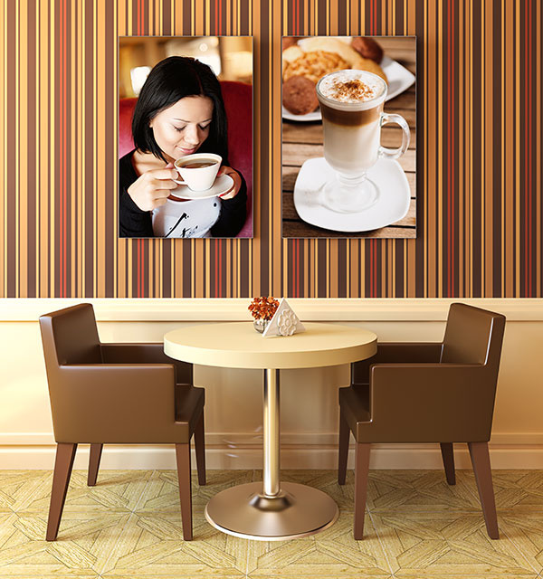 Cadre mural Q-Frame® déco alléchante pour café vintage