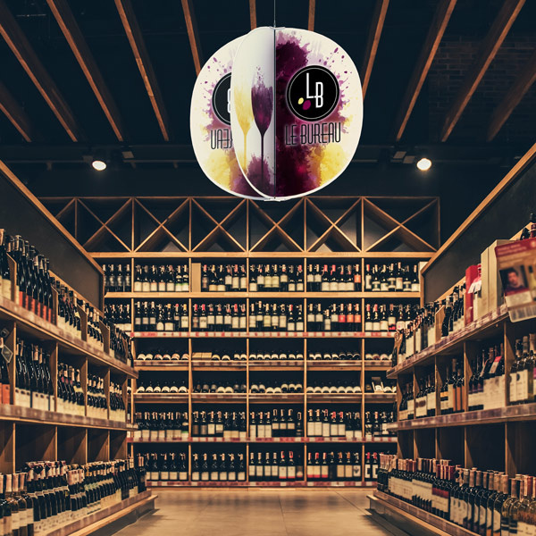 Enseigne suspendue - sphérique - le support qui se remarque