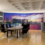 Rideau photo horizontal, bord supérieur avec ruflette non froncée