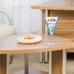 Fanion publicitaire avec frange boucle blanche/bleu foncé