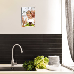 Horloge photo rectangulaire avec photo imprimée sous verre