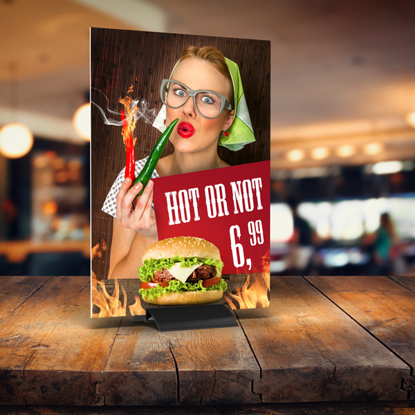 Présentoir à pince en T - idéal pour la promotion sur les tables et les comptoirs