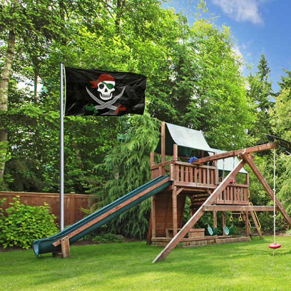 Drapeau pirate personnalisé en tant que drapeau à hisser au format paysage
