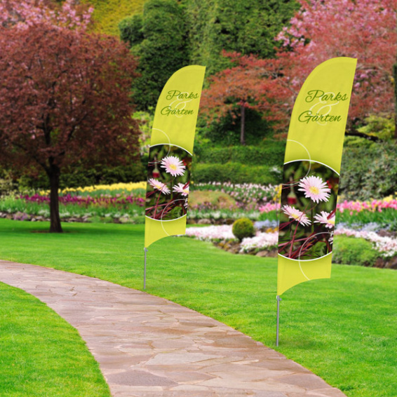 Bowflag® / Beachflag à bord concave avec piquet