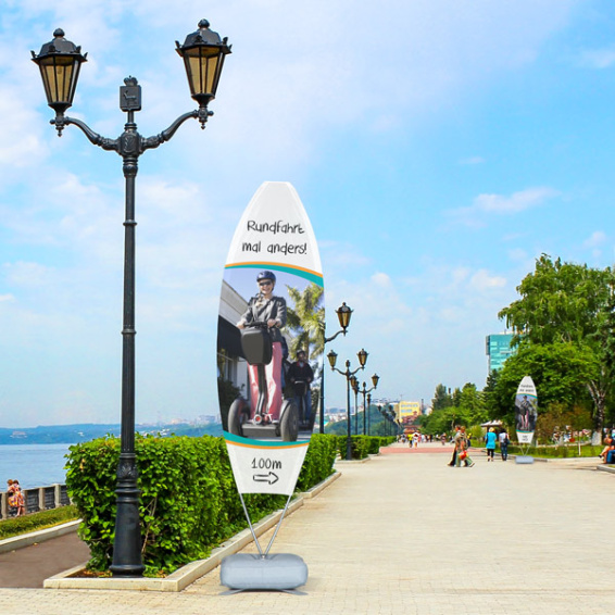 Bowflag® Premium Surfer pied cruciforme, axe rotatif et poids d'eau, 50 l