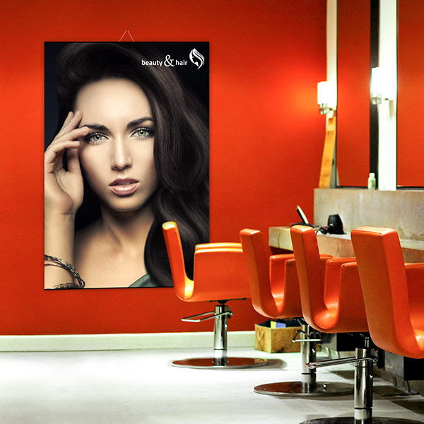 Kakémono avec photo imprimée - baguettes métalliques incluses