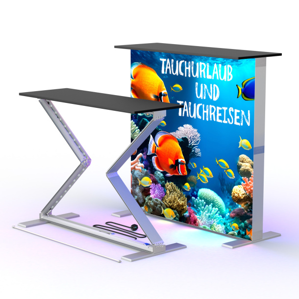 Comptoir d'exposition Lightbox pliable