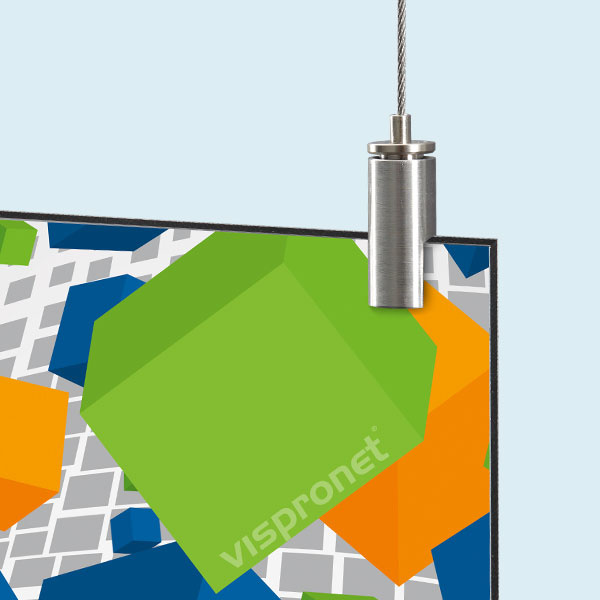 Plaque aluminium - ici avec support plafond inox