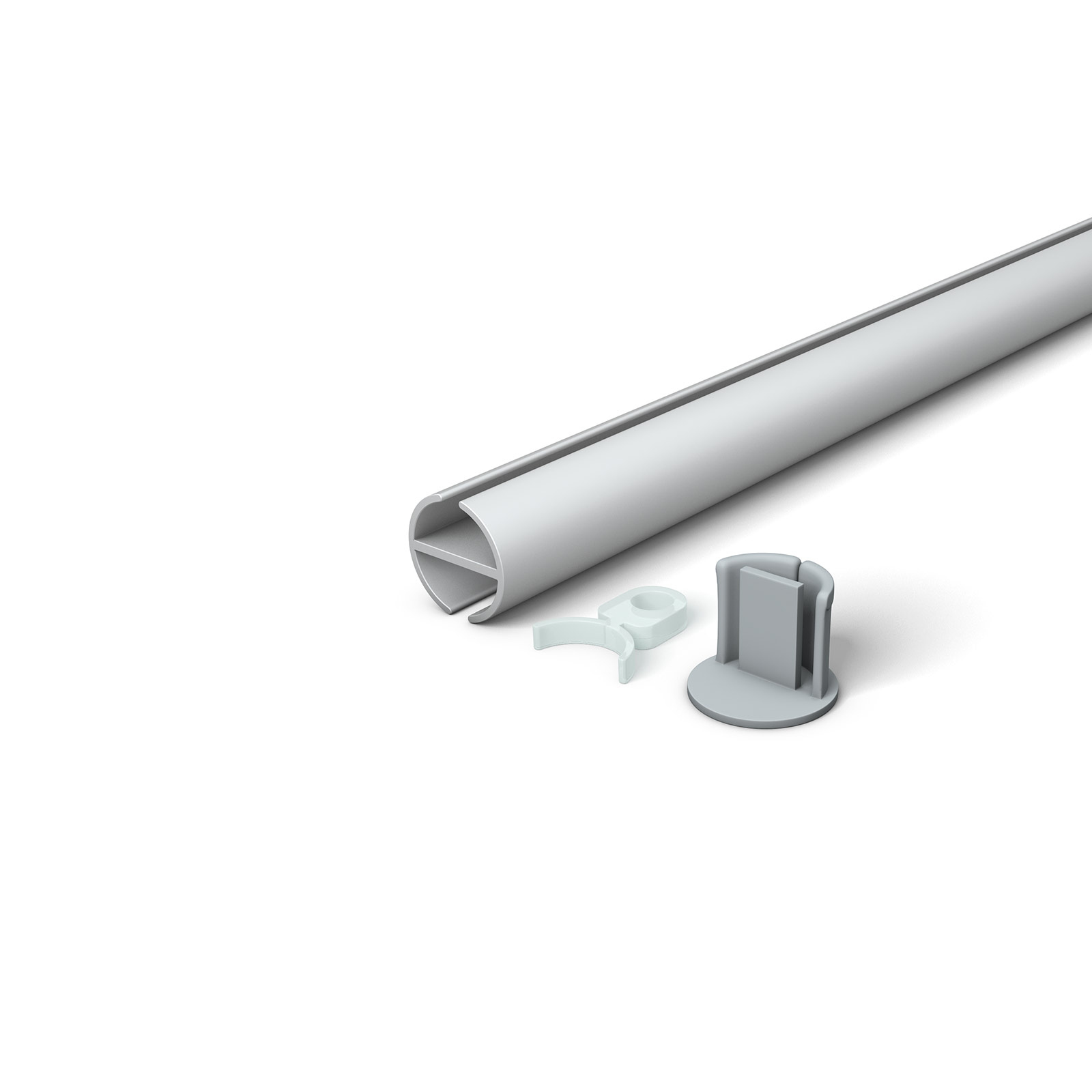 Profilé en aluminium anodisé, ø 16 mm, œillets de suspension inclus
