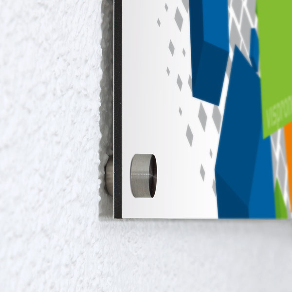 Panneau composite aluminium, blanc avec entretoise, écart du mur 5 mm