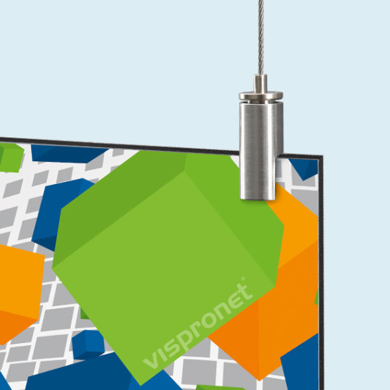 Plaque aluminium - ici avec support plafond inox