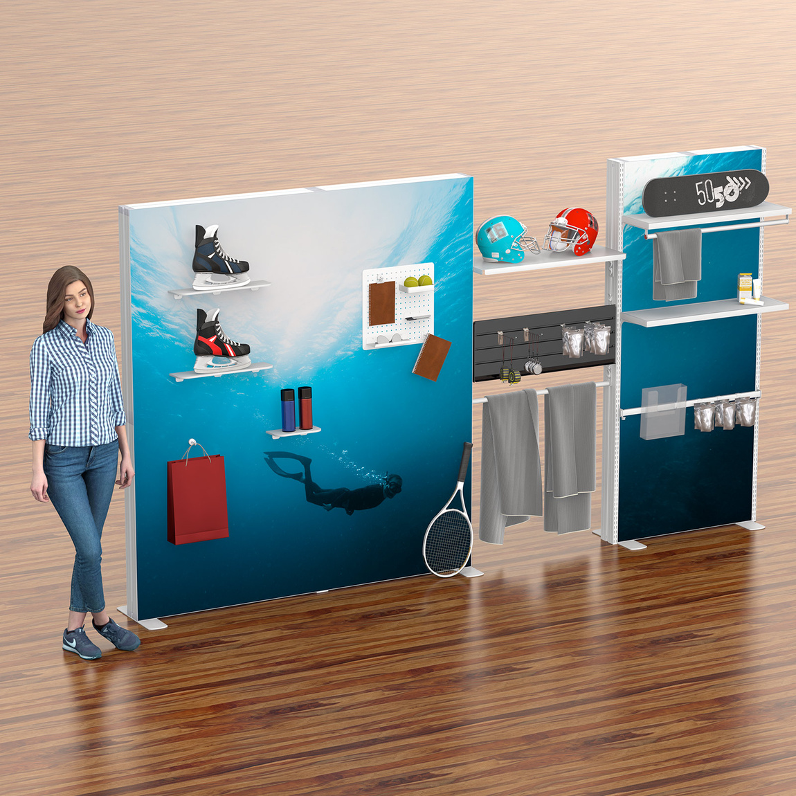 Anwendungsbeispiel Zubehör Lightbox flex gesamt