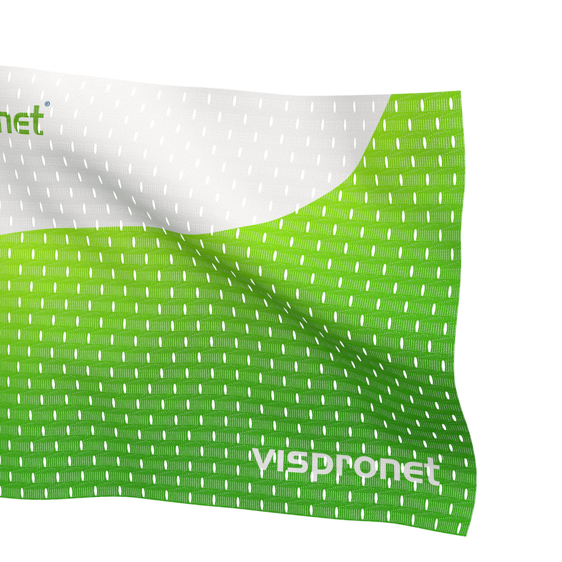 Drapeau pour voiture, détail : bords latéraux découpés