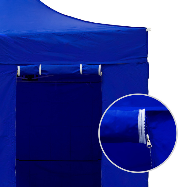 Porte enroulable avec deux fermetures éclair utilisables des deux côtés