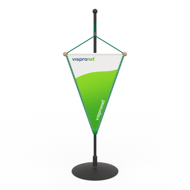 Fanion de voiture 10 x 15 cm, suspension par cordon avec boucle & boules de finition (naturel)