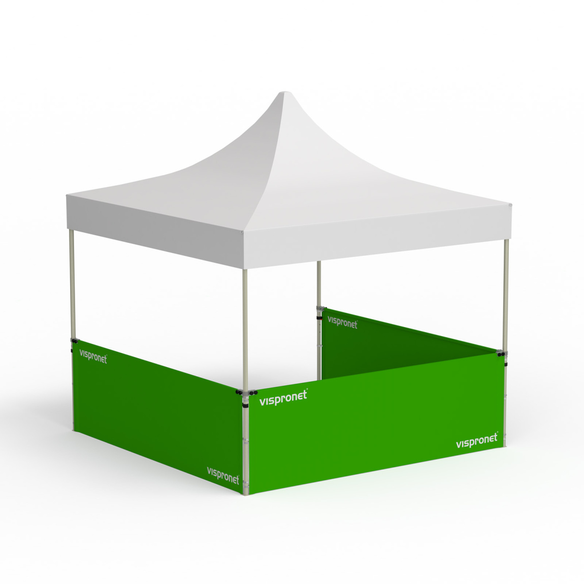 Pavillon pliant Select, exemple avec trois cloisons mi-hauteur