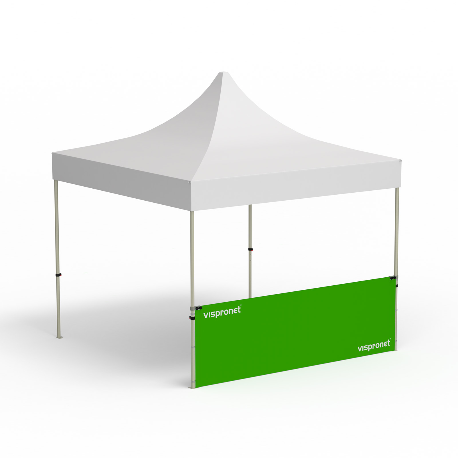 Tente pliante Select, exemple avec 1 paroi mi-haute de 3 m