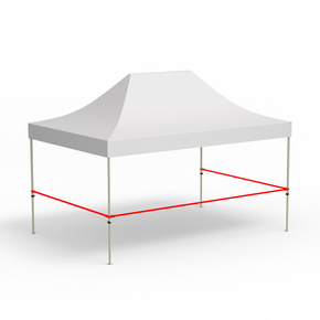 3 barres transversales pour cloisons mi-hauteur, variante d'angle (3 m | 4,5 m | 3 m)