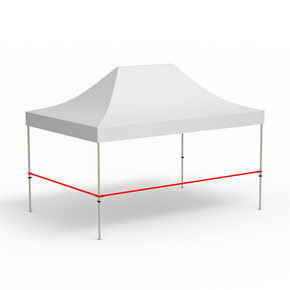 2 barres transversales pour cloisons mi-hauteur, variante pour comptoir d'angle (3 m | 4,5 m)
