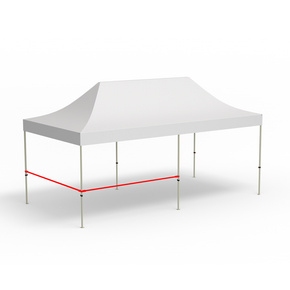 2 barres transversales pour cloisons à mi-hauteur, variante d'angle (3 m | 3 m)