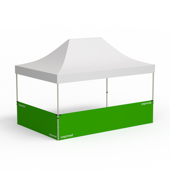 Pavillon pliable Select, exemple avec 2 cloisons mi-hauteur