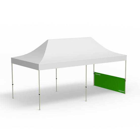 Pavillon, ex. avec 1 paroi mi-hauteur