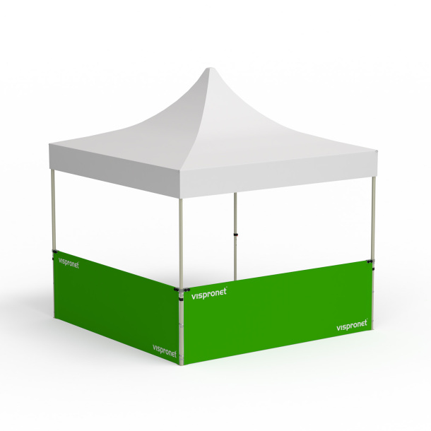 Tente pliante Select, exemple avec 2 parois mi-hautes