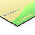 Plaque composite aluminium imprimée, or brossé, avec impression blanche