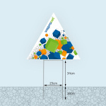 Panneau triangle - hauteur au-dessus du sol variable de 34 cm à 44 cm