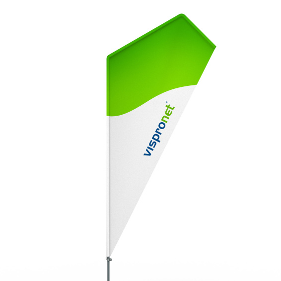 Beachflag® Razor, ourlet creux imprimé – env. 10 % de surface publicitaire en plus