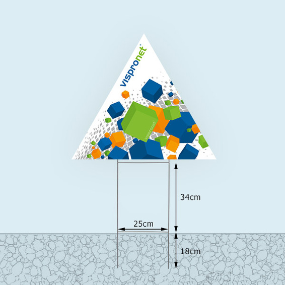 Panneau triangle - hauteur au-dessus du sol variable de 34 cm à 44 cm