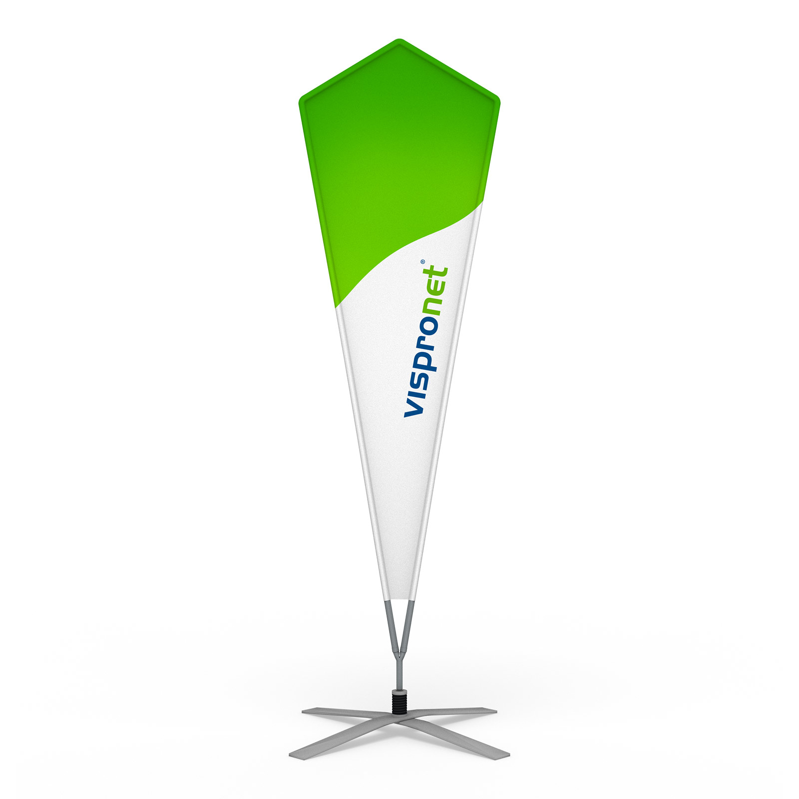 Bowflag® Premium Crystal, inclus pied en croix avec rotateur et ressort