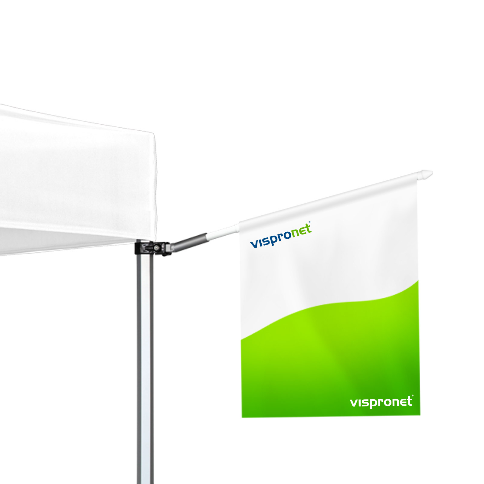 Pavillon Select avec drapeau de vitrine sur support de drapeau 75°