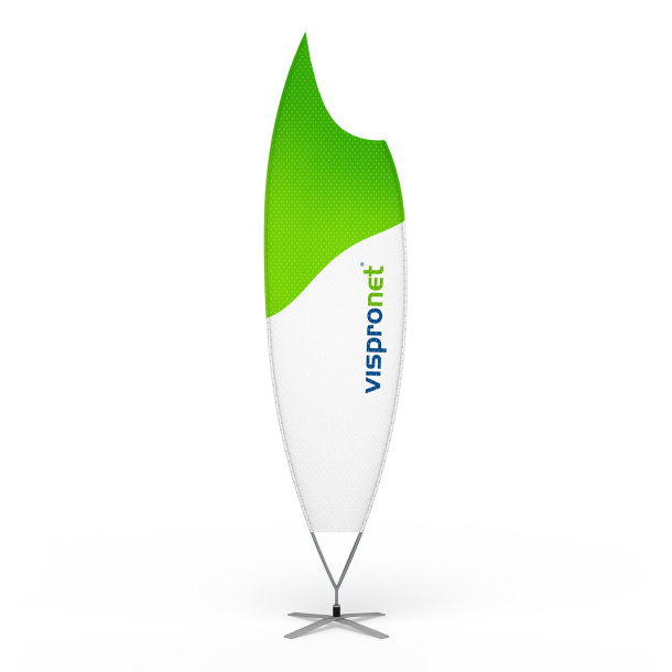 Bowflag® Premium Moon, inclus pied en croix avec rotateur et ressort