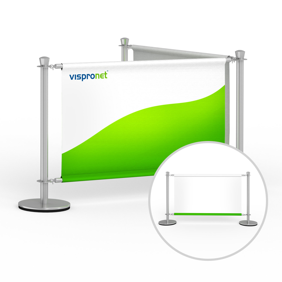 Bannière de café, disposition en angle, imprimée recto, verso blanc